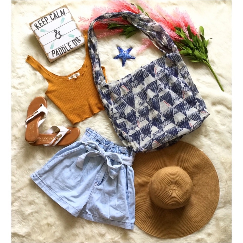 Free People Adriatic Sea Tote Bag Boho Coastal Western - Picture 7 of 13